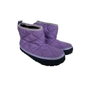 Kamik Puff Lo Winter Boots Kids 10 Purple Insulated Quilted Snow Shoes